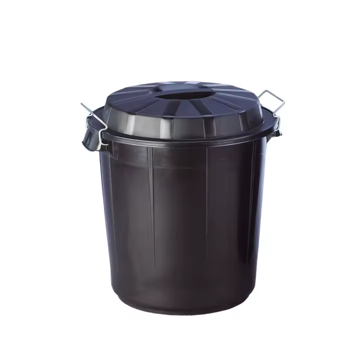 Denox Cubo Industrial 50 Litros Negro con Tapa Resistente y Asas Ergonómicas - 1