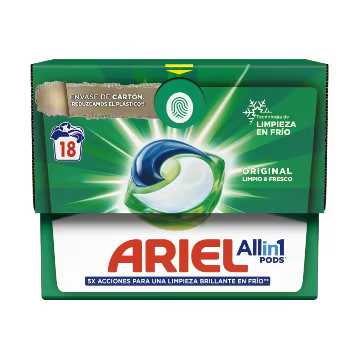 Ariel Detergente capsulas all in one original 18 unidades - 1