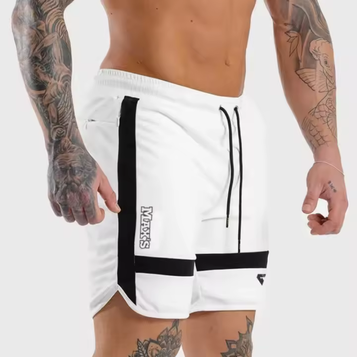 Nuevos 2024 Pantalones Cortos De Fitness Para Hombre Verano Gimnasio Ejercicio Transpirables Malla Secado Rápido Shorts De Playa Deportivos - 1