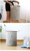 Cesta De Ropa Sucia Redonda 1pc Gran Capacidad Portátil De Algodón Para Lavandería Con Diseño Circular Ventilado Y Breathable - details 2