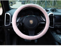 Funda De Volante De Coche De Lana De Oveja Creativa Con Bordado De Peluche Cubierta De Manija Térmica Para Otoño E Invierno - details 13
