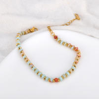 Pulsera De Cadena Con Piedras Naturales Coloridas Lokaer Para Mujer Joyería Bohemia De Acero Inoxidable Hecha a Mano B24096 - details 5