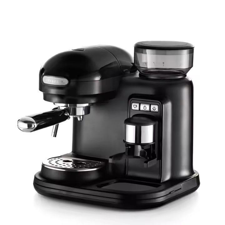 CAFETERA ESPRESSO MODERNA CON MOLINILLO DE CAFÉ INTEGRADO NEGRO ARIETE - 1