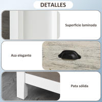 HOMCOM Mesita de Noche Moderna Mesilla de Noche con 3 Cajones Mesa de Noche para Dormitorio Salón 50x38x65 cm Blanco - details 5