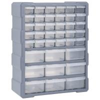 vidaXL Organizador Multicajones con 39 Cajones Herramientas Armario Taller Color Naranja y negro,  Gris, y mas - details 1