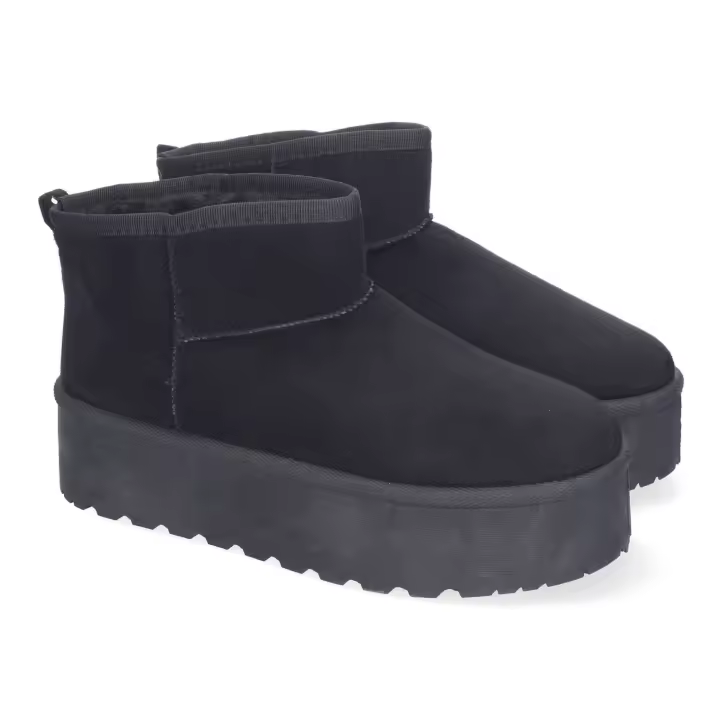 PuntoSalao Botas australianas de plataforma y pelo para mujer color negro 6BKA - 1