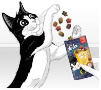 Purina Felix Party Mix Original, Snack para gato adulto, premio para Gato con Pollo, Higado y Pavo, 8 bolsas de 60g - details 4