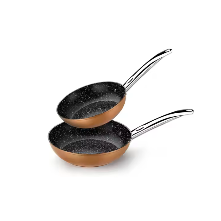 Monix Copper - Set 2 Sartenes, Lote 20 y 24 cm, 2 Piezas Antiadherentes, Aluminio Acabado Cobre. Aptas Cocinas Inducción, Vitro, Gas - 1