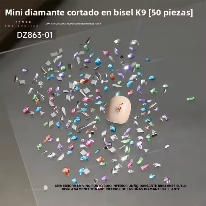 Colección De 50pcs De Cristales De Rhinestones Miniatura Y Brillante Para Decoración De Manicura Lujo Colores Mixtos Accesorios De Uñas - 1