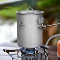 Tomshoo Olla De Titanio De 900ml Con Tapa Y Mango Plegable Cocina Portátil Para Camping Senderismo Picnic Soporte Para Arroz Y Comida Taza Y Botella - details 6