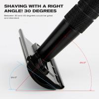 Afeitadora De Seguridad Doble Faja Para Hombres Con 10 Hojas De Afeitar Reutilizable Essencial Para Viajes Cabeza De Afeitar De Aleación De Zinc Mango De Aluminio Acero Inoxidable - details 3