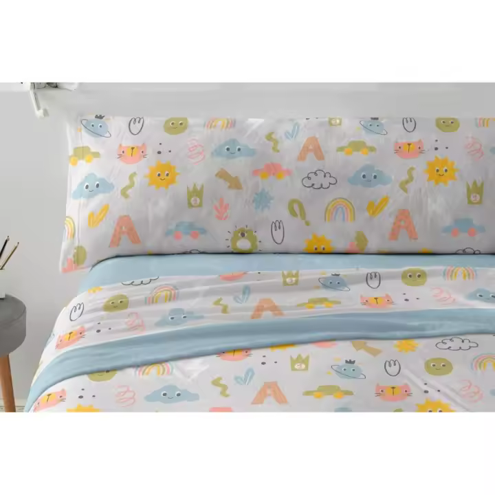 Sabana coralina Infantil/Juvenil Burrito Blanco Diseño 978 - 1