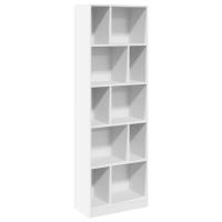 vidaXL Estantería de madera de ingeniería 57x28,5x174 cm Blanco, Negro, Roble Sonoma Mueble Almacenaje Estantería para Oficina, Estudio, Dormitorio Estantería/Librería/ mueble de Almacenamiento - details 0