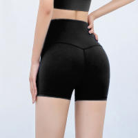 Shorts De Yoga Para Mujer Cintura Alta Levantamiento De Glúteos Ajuste Slim Fitness Running Transpirables 3 Puntos - details 9