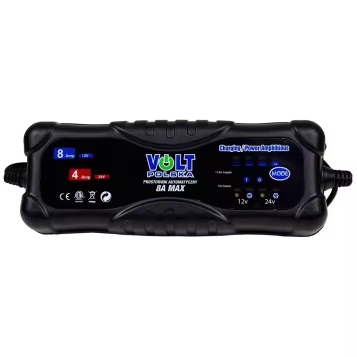 Rectificador automático 12/24V 8A, baterías ácidas con electrolito líquido, baterías de coche VRLA de plomo (AGM y GEL) - 1