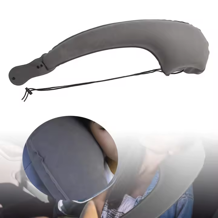 Almohada Corporal Para Viaje Soporte De Cuello Plegable Para Dormir En Coche Viajes Comodidad Esencial Almohada De Cuello Ergonómica Para Flights Largos - 1
