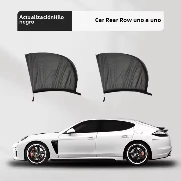 2pcs Cortina Plegable Para Ventanas Laterales Traseras De Coche Protección UV Privacidad Y Protección Contra Mosquitos - 1