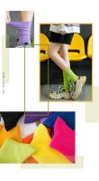 Calcetines De Mujer Moda Color Sólido Preppy Estilo Respirables Neón Largos Coreanos Blancos Casual Calcetines De Algodón Y Poliéster Con Spandex - details 0