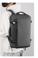 Mochila para exteriores tipo caja abierta, sencilla, transpirable, con doble hombro, gran capacidad, para hombre, con compartimento para zapatos independiente por USB. - details 20