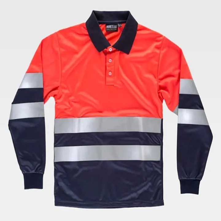 Camiseta Polo Combinado de Manga Larga con Permeabilidad al Aire - 1