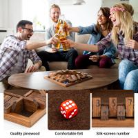 Juego de mesa de madera para niños y adultos, 12 pulgadas, 4 vías, cierra la caja, 2-4 jugadores juego inteligente para aprender a sumar, juego con 8 dados y reglas para cerrar la caja - details 2