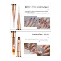 Juego De 5 Piezas De Cepillos De Uñas De Metal Doble Cabeza Para Pintura De Uñas Preparación De Gel Y Limpieza Herramienta De Diseño De Uñas - details 3