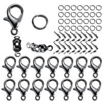 Kit De 80 Piezas De Hebilla De Langosta De Aleación De Latón Hipoalergénica Para Pulseras Y Collares DIY De Joyería Conector De Anillo Saltarín - details 7