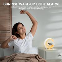 Reloj despertador Sunrise con altavoz Bluetooth,cargador inalámbrico, cambio de color RGB,lámpara de atmósfera para dormitorio - details 3