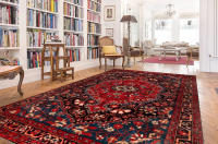 Alfombra Oriental Medallón Roja Moderna Retro Para Sala De Estar Dormitorio Comedor Material Poliéster Mecánica Lavable - details 5
