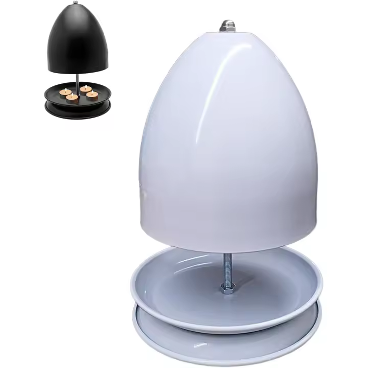 Calentador de velas de té, radiador de metal para calefacción de invierno, para 4 a 6 velas de té, soporte para calentador de velas de té para sala de estar y dormitorio de invierno (negro) - 1