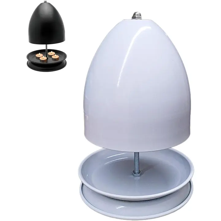 Calentador de velas de té, radiador de metal para calefacción de invierno, para 4 a 6 velas de té, soporte para calentador de velas de té para sala de estar y dormitorio de invierno (negro) - 1