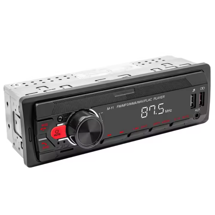 Roinvou Receptor estéreo para automóvil 1DIN en el tablero Radio para automóvil Audio digital Bluetooth Música Estéreo - Reproductor de MP3, LCD, llamadas manos libres, FM, control remoto, USB/TF/AUX, Hi-Fi, carga rápida, asistente de voz - 1