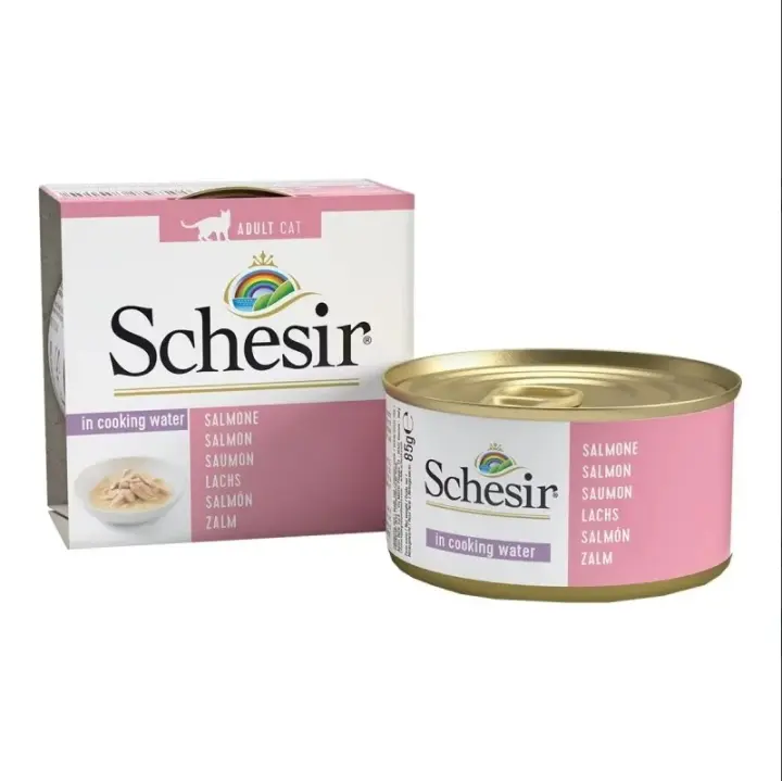 Schesir Salmón al Natural Comida Húmeda Latas para Gatos - 14 Unidades x 85gr - 1