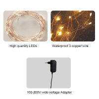 Luces De Estrella LED 10m Para Navidad Y Bodas Decoración De Hogar Y Jardín Cadenas De Luces De Navidad Inalámbricas Con Enchufe - details 1