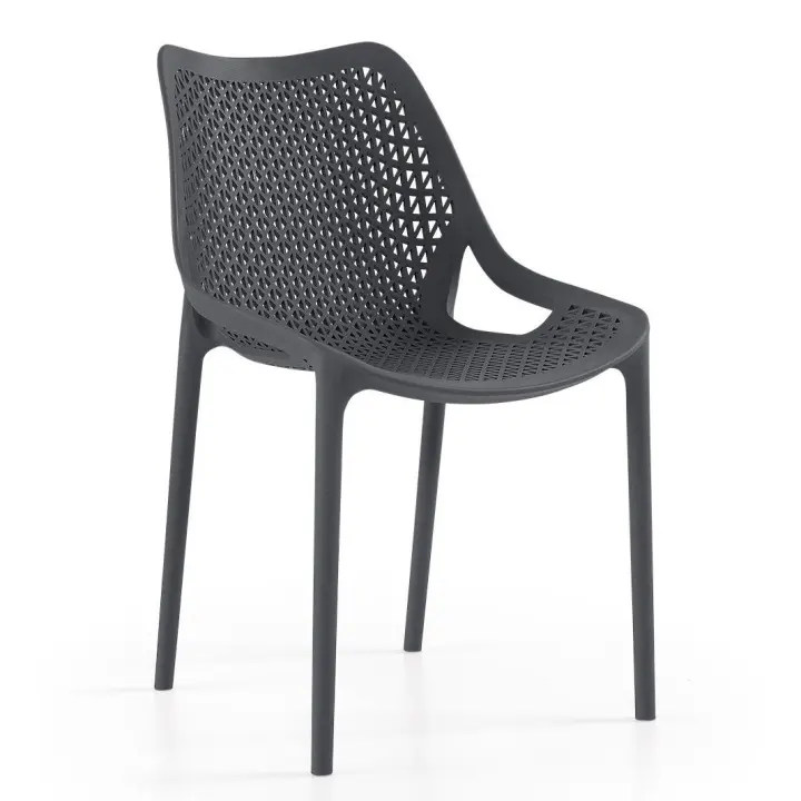 Silla BILL, apilable,  polipropileno antracita - 1