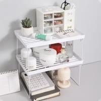 Juego de 2 Estantes Plegables ,Multiuso, Estanteria de Almacenamiento, Estanteria Baño, Apilable, Estanteria Organizador Cocina ,Armario, Encimera ,Oficina, en color Blanco  38,5 x 13,5 x 17 cm - details 3
