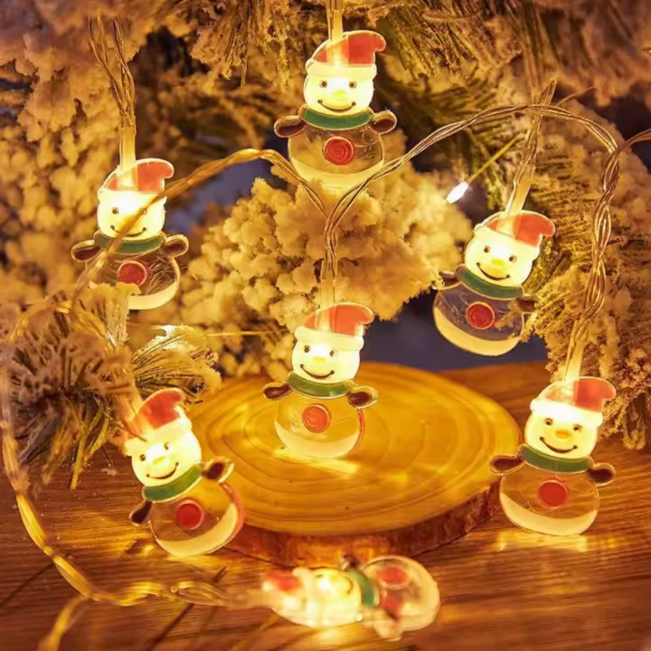 Luces De Navidad LED Con Figuras De Payaso Y Árbol Navideño Y Santa Claus Cuerda De Luces Alimentada Por Batería Para Atmosfera De Navidad Decoración De Pared Y Puerta - 1
