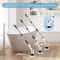 Cepillo de limpieza eléctrico, fregador giratorio eléctrico, 9 cabezales de cepillo, cepillo de limpieza de ducha recargable, mango ajustable para baño, bañera, piso, ventana, estufa - details 0