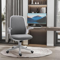 Vinsetto Silla Giratoria de Oficina Silla de Escritorio Basculante Altura Ajustable con Reposabrazos Elevable Carga 120 kg para Despacho Dormitorio 62,5x60x94-104 cm Gris - details 1