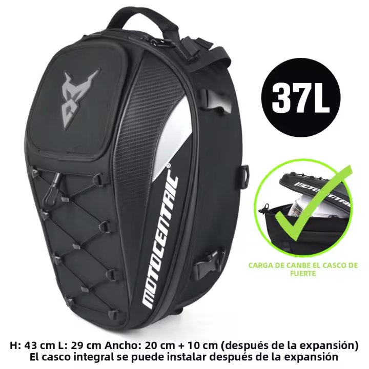 Bolsas De Asiento Trasero Para Motocicleta MOTOCENTRIC Impermeables Multifuncionales Con Bolsa De Casco Y Mochila Moto Rider - 1