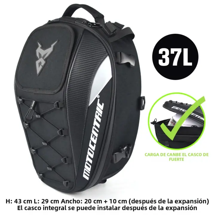 Bolsas De Asiento Trasero Para Motocicleta MOTOCENTRIC Impermeables Multifuncionales Con Bolsa De Casco Y Mochila Moto Rider - 1