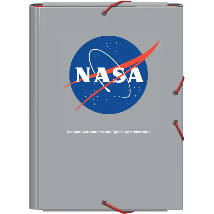 Dohe - Carpeta Escolar Solapas y Gomas - Tamaño Folio 26,5x35 cm, Capacidad 100 Hojas, Tapa Dura de Cartón, Portafolios Vuelta al Cole, Material Escolar - NASA - 1