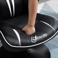 Silla Gaming Silla de ordenador ergonómica con función balancín Silla giratoria Mero regulable en Altura Negro + Blanco 67x75x106-112 cm - details 5