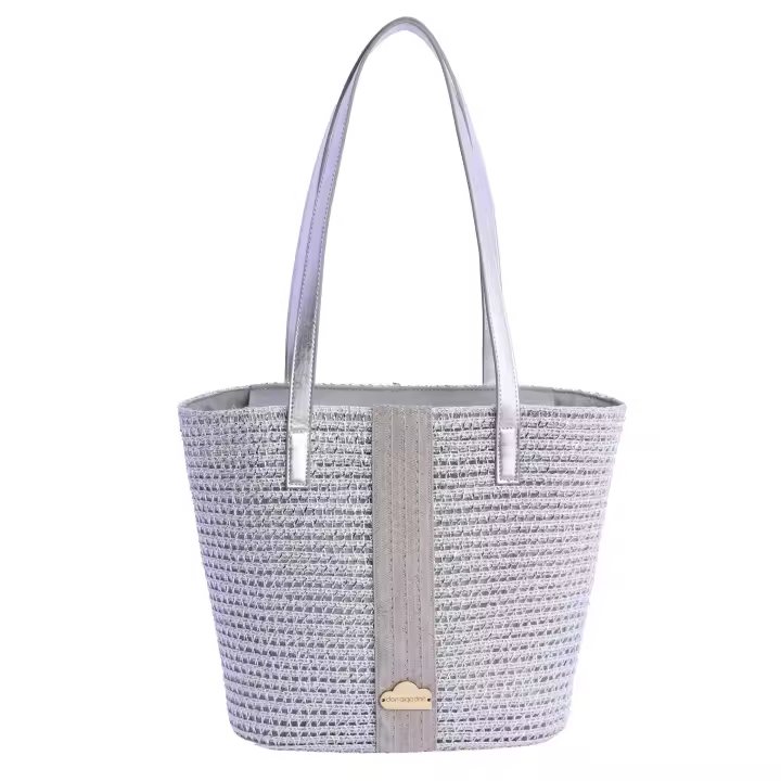 Bolso shopper para mujer DON ALGODON Azores de rafia con cremallera - 1