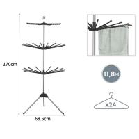 X-Tendedero de Ropa 3 Alturas Plegable en Acero Inoxidable, Tendedero Vertical Multifuncional y Toallero para Interior y Exterior, Resistente, Compacto y Ahorra Espacio - details 1