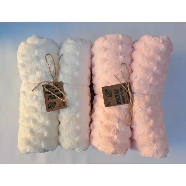 Set de 2 Toallas de baño grande  75x150 cm supersuave y muy absorbente 1 Rosa y 1 Blanco PAmex - 1