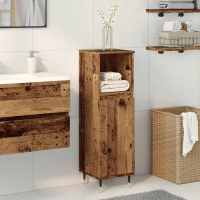 vidaXL Armario de baño madera de ingeniería 30x30x100 cm en color Roble artisan/Roble Sonoma/Madera antigua y más | almacenamiento funcional diseño moderno para baño dormitorio sala - details 2