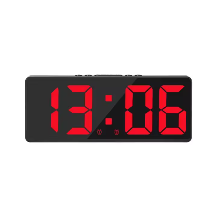 Reloj De Alarma Digital Con Control De Voz Temperatura Modo Nocturno Anti-Disturbios LED Reloj De Mesa Para El Hogar - 1