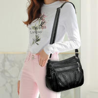 Bolso De Hombro Para Mujer Estilo Casual Gran Capacidad Bolsos Mensajero Color Sólido Negro Bolso De Mano De Viaje Cruzable - details 1