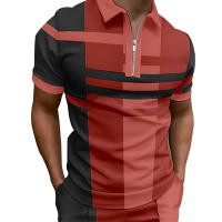 Camisa Polo Hombre Verano Manga Corta Color Suelto Cremallera 100% Poliéster Secado Rápido Ajustada Negocios Camisas De Cuello Alto - details 3